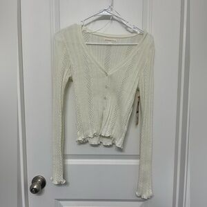 NWT Women’s M Aéropostale Cream Knit Cardigan